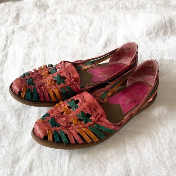 Vintage Apache Multicolour Huaraches Leather Sandals - Picture 6 of 14